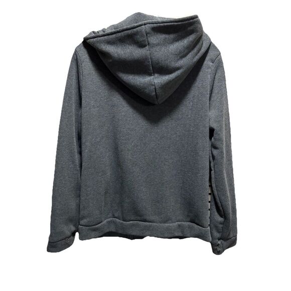 No Brand Gray Zip Up Sweat Jacket‎ Zip Pockets Snaps Size See Measurements - Picture 4 of 6